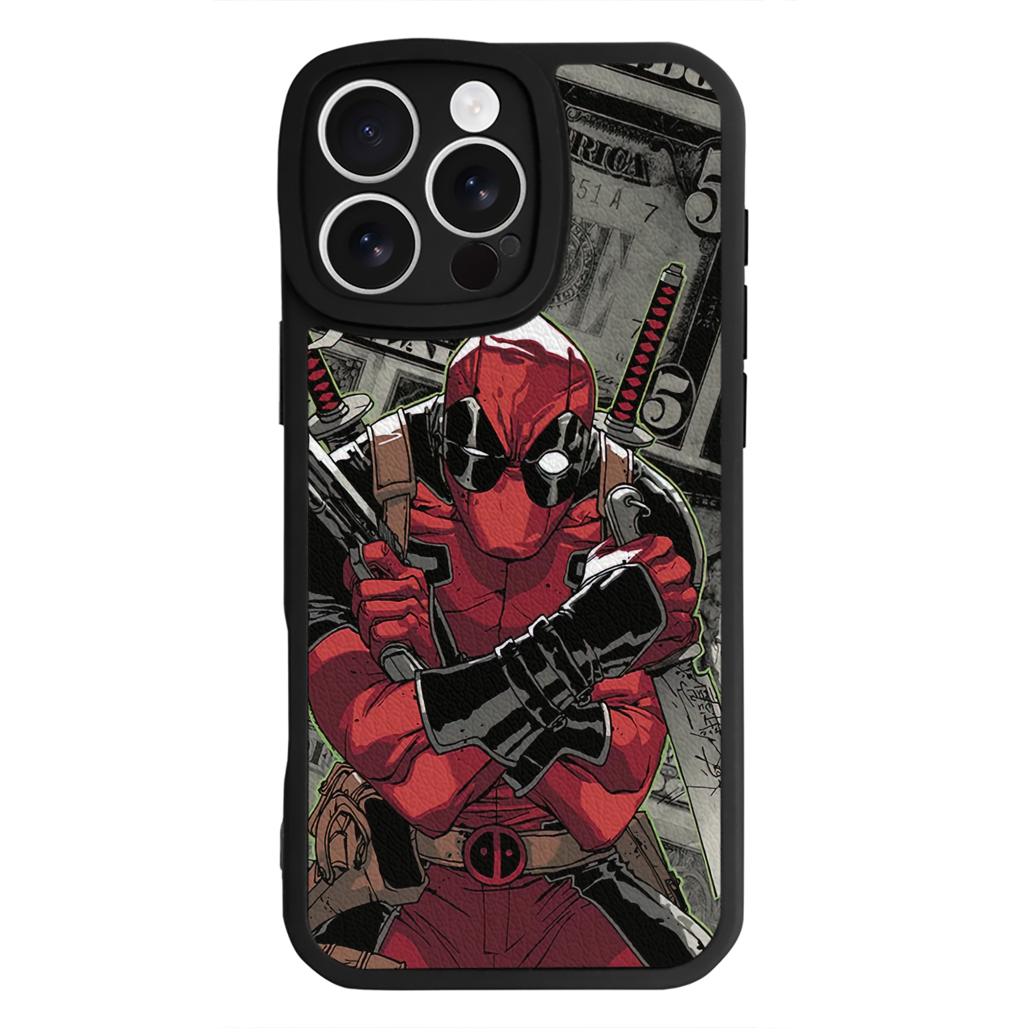 （画像用） Deadpool デッドプール 【iPhone 16シリーズ対応】シリコンスマホケース（レザー調） 材質：シリコン